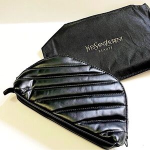 GWP Yves Saint Laurent Black Satin Cosmetic Pouch
